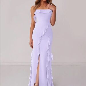 Azazie - Lilac Ruffled Dress